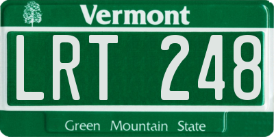 VT license plate LRT248