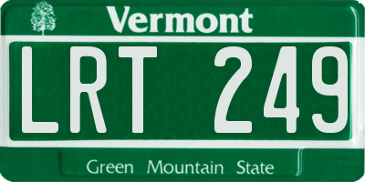 VT license plate LRT249