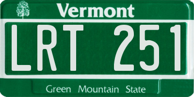 VT license plate LRT251