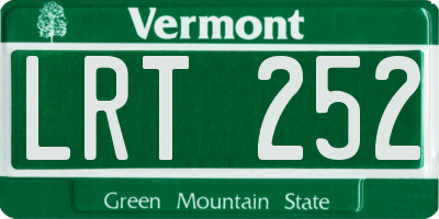 VT license plate LRT252