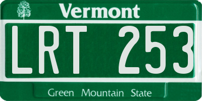 VT license plate LRT253