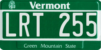 VT license plate LRT255