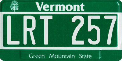 VT license plate LRT257