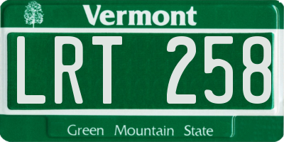 VT license plate LRT258