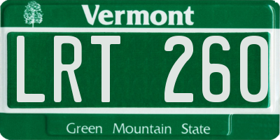 VT license plate LRT260