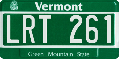 VT license plate LRT261