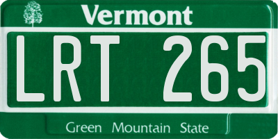 VT license plate LRT265