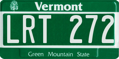 VT license plate LRT272
