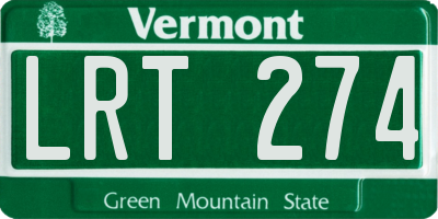 VT license plate LRT274