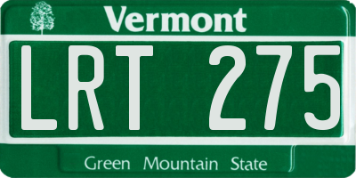 VT license plate LRT275
