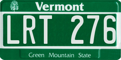 VT license plate LRT276