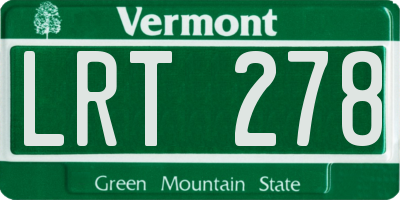 VT license plate LRT278