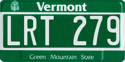 VT license plate LRT279