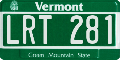 VT license plate LRT281