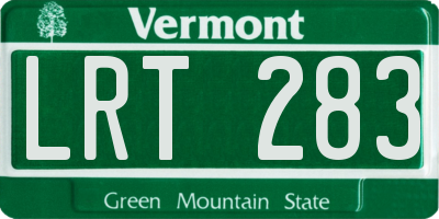 VT license plate LRT283