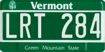 VT license plate LRT284