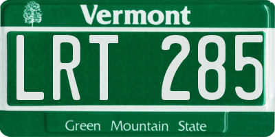VT license plate LRT285
