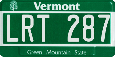 VT license plate LRT287