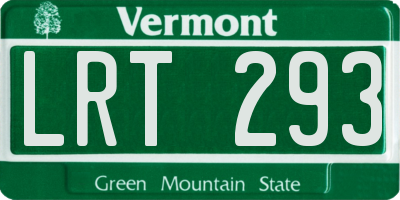 VT license plate LRT293