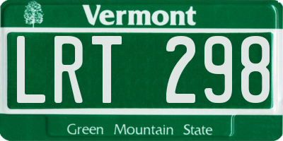 VT license plate LRT298