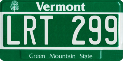 VT license plate LRT299