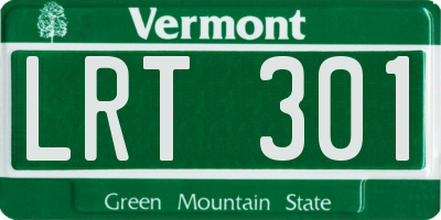 VT license plate LRT301