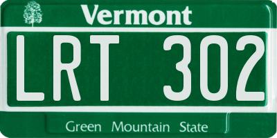 VT license plate LRT302
