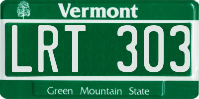 VT license plate LRT303