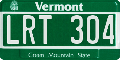 VT license plate LRT304