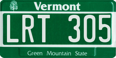 VT license plate LRT305