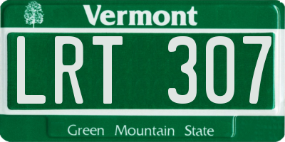VT license plate LRT307