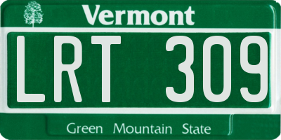 VT license plate LRT309