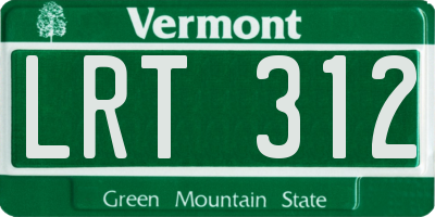 VT license plate LRT312