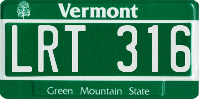 VT license plate LRT316