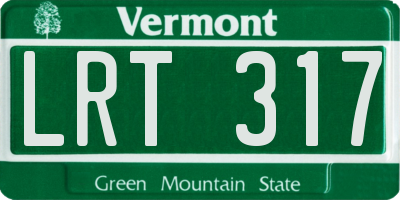 VT license plate LRT317