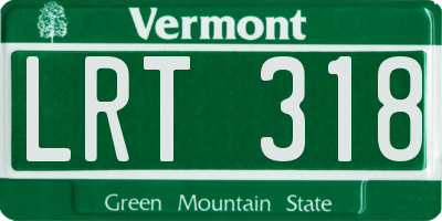 VT license plate LRT318