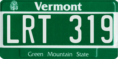VT license plate LRT319