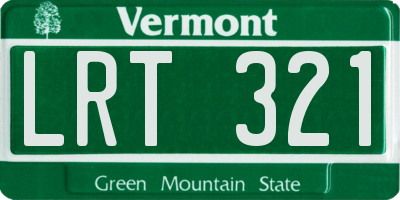 VT license plate LRT321