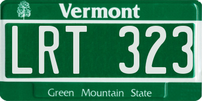 VT license plate LRT323