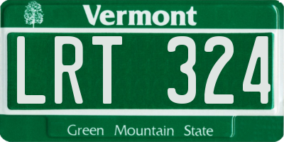 VT license plate LRT324