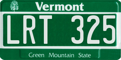 VT license plate LRT325