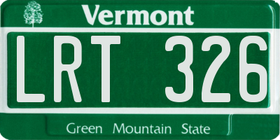 VT license plate LRT326