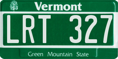 VT license plate LRT327