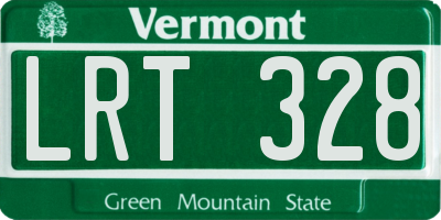 VT license plate LRT328