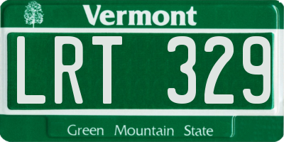 VT license plate LRT329