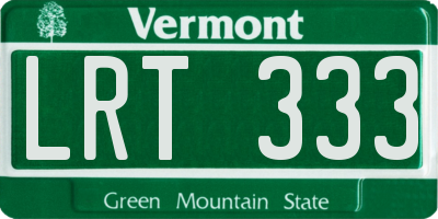 VT license plate LRT333