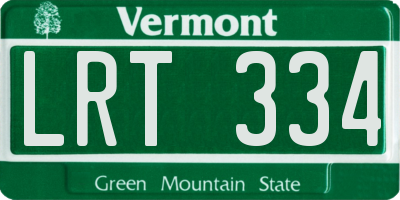 VT license plate LRT334