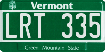 VT license plate LRT335
