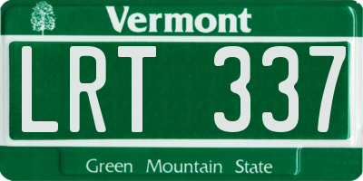 VT license plate LRT337