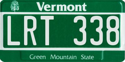 VT license plate LRT338
